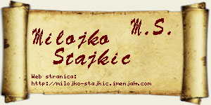 Milojko Stajkić vizit kartica